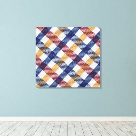 Meerkleurig Tartanpatroon Canvas Afdruk (Insitu (Houten vloer))