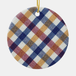 Meerkleurig Tartanpatroon Keramisch Ornament