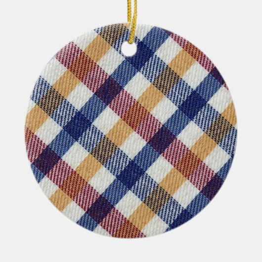 Meerkleurig Tartanpatroon Keramisch Ornament (Voorkant)