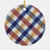 Meerkleurig Tartanpatroon Keramisch Ornament (Achterkant)