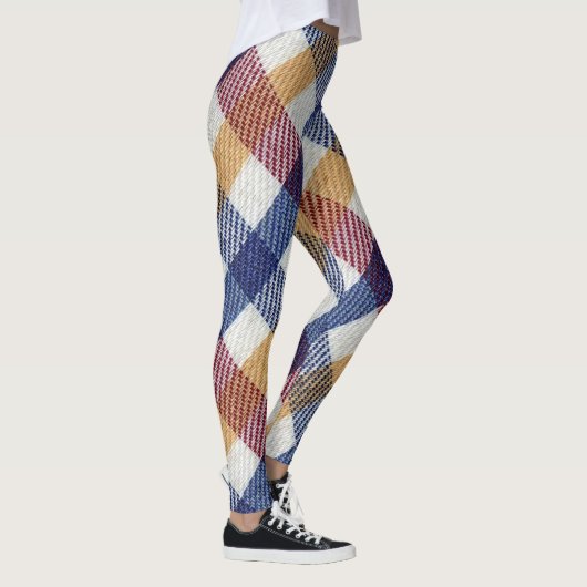 Meerkleurig Tartanpatroon Leggings (Rechts)