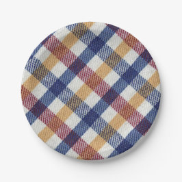 Meerkleurig Tartanpatroon Papieren Bordje