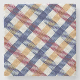 Meerkleurig Tartanpatroon Stenen Onderzetter