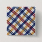 Meerkleurig Tartanpatroon Vierkante Button 5,1 Cm (Voorkant)