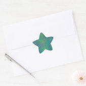 Meerkleurig Turquoise Abstract Damast Ster Sticker (Envelop)