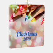 Meerkleurig Twinkle Light, kerst 2020 Keramisch Ornament (Rechts)