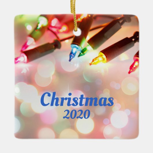 Meerkleurig Twinkle Light, kerst 2020 Keramisch Ornament (Voorkant)