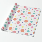 Meerkleurig verstrooid polka dot wrapping papier (Uitgerold)
