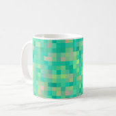 Meerkleurig vierkant patroon koffiemok (Voorkant links)