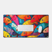 Meerkleurig vispatroon bureaumat (Keyboard & Muis)