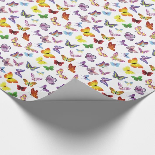Meerkleurig vlinderpapier voor het oppakken van vl cadeaupapier (Hoek)