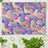 Meerkleurig Waterverf Patroon - Keukenhanddoek (Gevouwen)