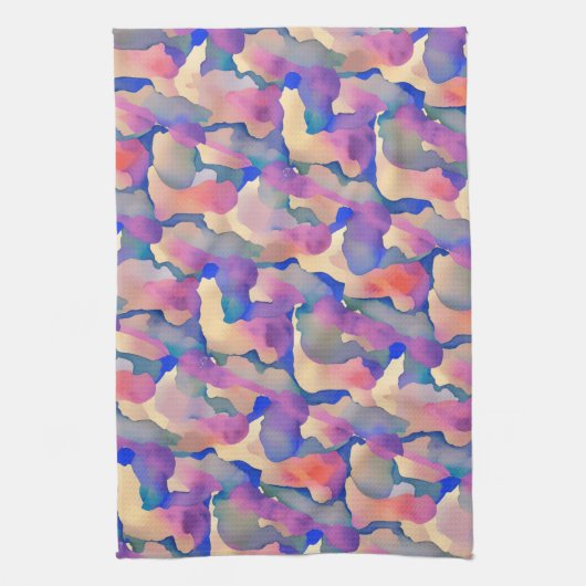 Meerkleurig Waterverf Patroon - Keukenhanddoek (Verticaal)