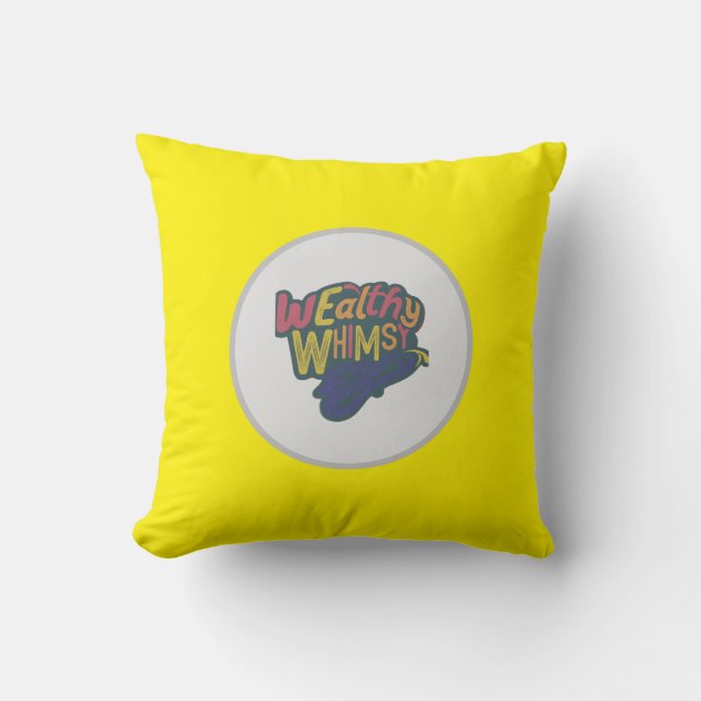 Meerkleurig "wealthy Whimsy" letterontwerp Kussen (Voorkant)