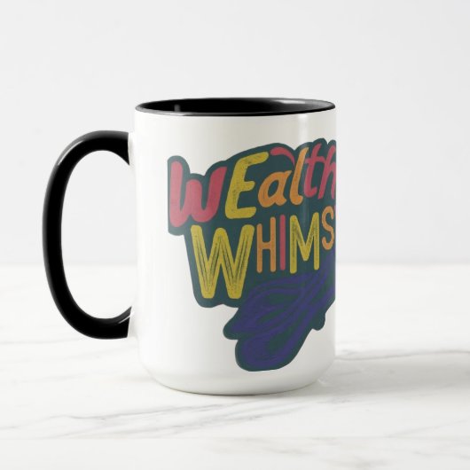 Meerkleurig "wealthy Whimsy" letterontwerp Mok (Links)