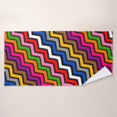 Meerkleurig Zigzag Chevron Zwart Design Badhanddoek (Badhanddoek)