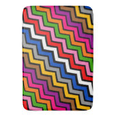 Meerkleurig Zigzag Chevron Zwart Design Badmat (Voorkant Verticaal)