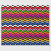 Meerkleurig Zigzag Chevron Zwart Design Cadeaupapier (Vlak)