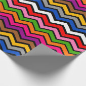 Meerkleurig Zigzag Chevron Zwart Design Cadeaupapier (Hoek)