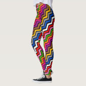 Meerkleurig Zigzag Chevron Zwart Design Leggings (Links)