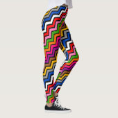 Meerkleurig Zigzag Chevron Zwart Design Leggings (Rechts)