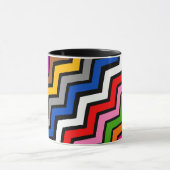 Meerkleurig Zigzag Chevron Zwart Design Mok (Midden)