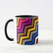 Meerkleurig Zigzag Chevron Zwart Design Mok (Links)