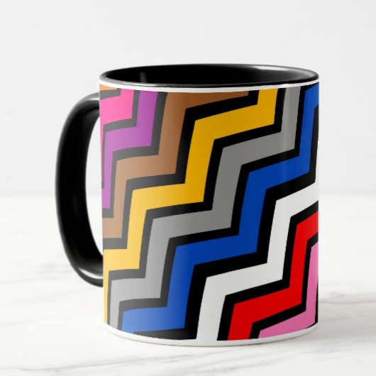 Meerkleurig Zigzag Chevron Zwart Design Mok