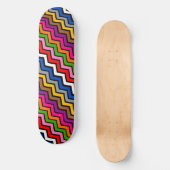 Meerkleurig Zigzag Chevron Zwart Design Persoonlijk Skateboard (Voorkant)
