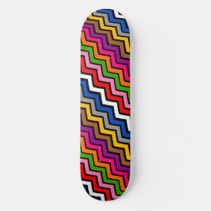 Meerkleurig Zigzag Chevron Zwart Design Persoonlijk Skateboard