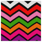 Meerkleurig Zigzag Chevron Zwart Design Stof (Close Up)