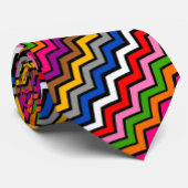 Meerkleurig Zigzag Chevron Zwart Design Stropdas