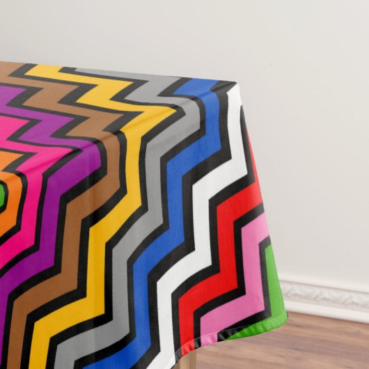 Meerkleurig Zigzag Chevron Zwart Design Tafelkleed