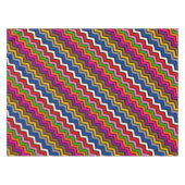Meerkleurig Zigzag Chevron Zwart Design Tafelkleed (Voorkant (Horizontaal))