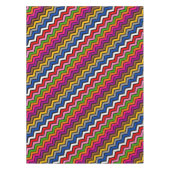 Meerkleurig Zigzag Chevron Zwart Design Tafelkleed (Voorkant)