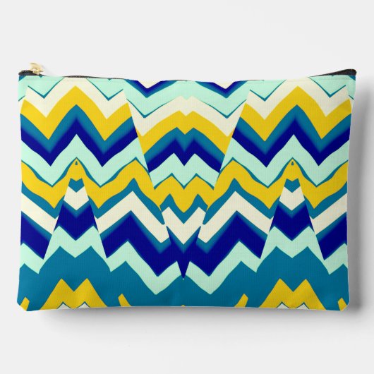 Meerkleurig zigzagpatroon make-up accessoire zakje etui (Voorkant)