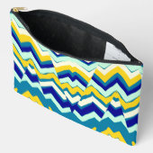 Meerkleurig zigzagpatroon make-up accessoire zakje etui (Open)