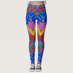 Meerkleurig zigzagpatroon "Ratti_Creative_Arts" L Leggings