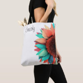 Meerkleurig Zonnebloem Gepersonaliseerd Tote Bag (Dichtbij)