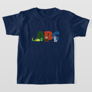 Meerkleurige ABC-lettertype T-Shirt. T-shirt