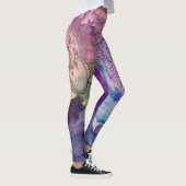 Meerkleurige Abstracte alcoholinkt vloeibaar art Leggings (Rechts)