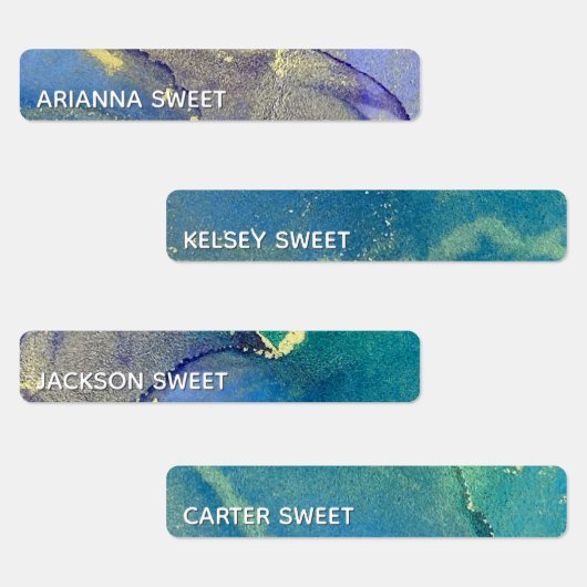 Meerkleurige Abstracte alcoholinkt waterdicht Labels (Groep)