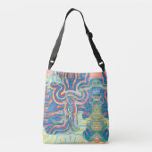 Meerkleurige Abstracte Crossbody Bag Tas (Achterkant)