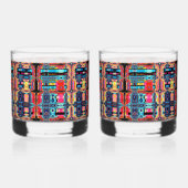 Meerkleurige Abstracte drinkgerei Whisky Glas (Rechts)