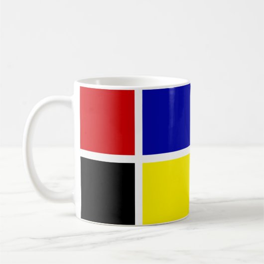 Meerkleurige Abstracte geometrische vorm Koffiemok (Links)