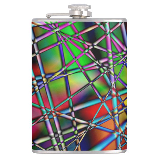 Meerkleurige Abstracte kolf Heupfles (Voorkant)