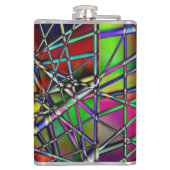 Meerkleurige Abstracte kolf Heupfles (Achterkant)