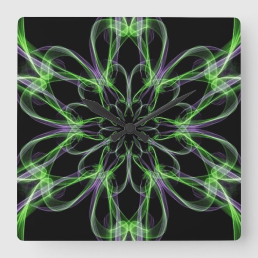 Meerkleurige abstracte kunst vierkante klok (Voorkant)