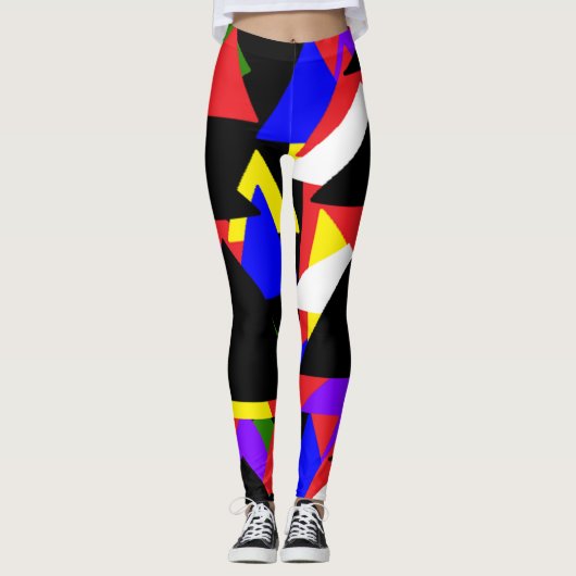 Meerkleurige Abstracte Leggings (Voorkant)