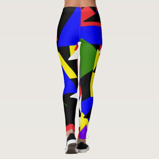 Meerkleurige Abstracte Leggings (Achterkant)